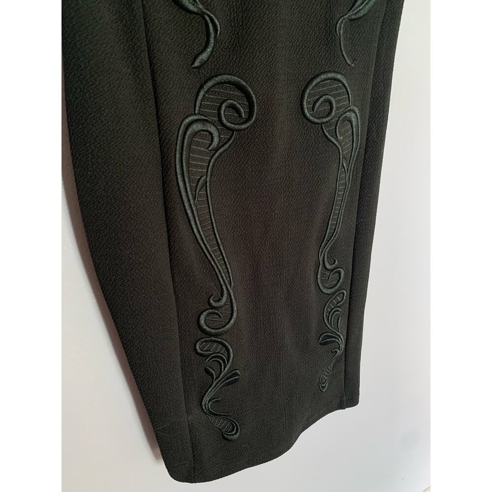 NWT Symphony / bodycon / little black dress / embroidered / fitted / medium - Picture 5 of 7